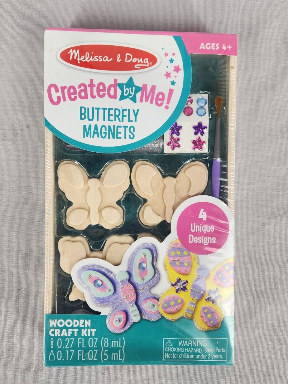 Melissa & Doug Butterfly Magnets Wooden Craft Kit Created By Me Ages 4+ New